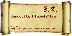 Benyovits Kleopátra névjegykártya